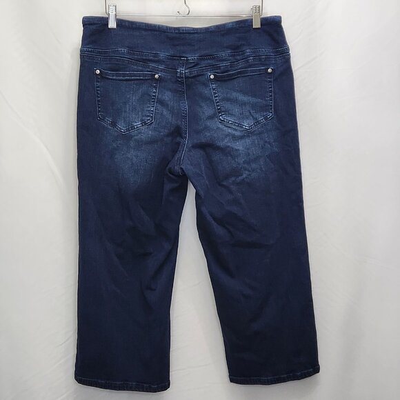 Belle by Kim Gravel Guacho Pull On Crop Jeans Womens 16P Blue Petite Denim OO04X - Picture 3 of 8